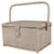 SINGER® Linen Fabric Large Sewing Basket